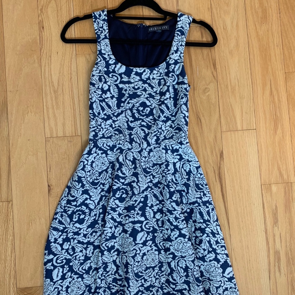 Navy Fit and Flare Dress